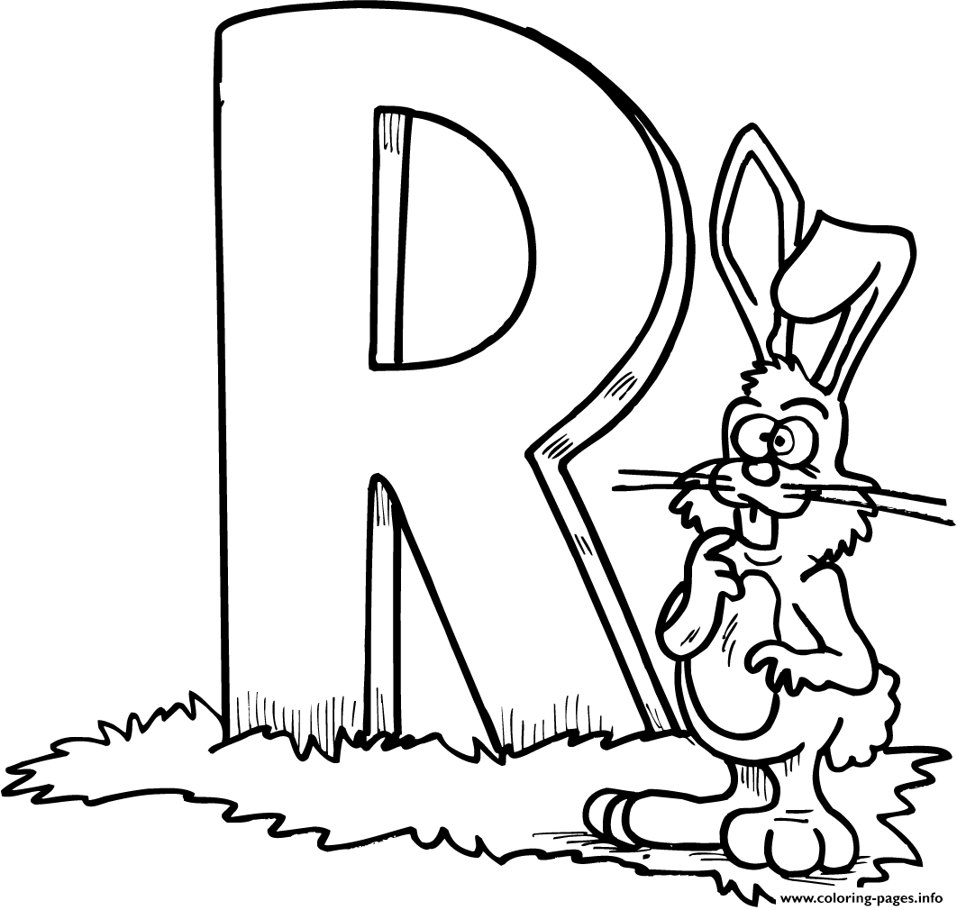 R For Rabbit Alphabet coloring
