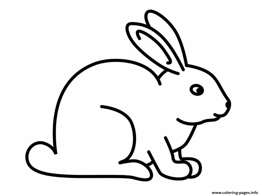 Easy Simple Rabbit Animal Coloring page Printable