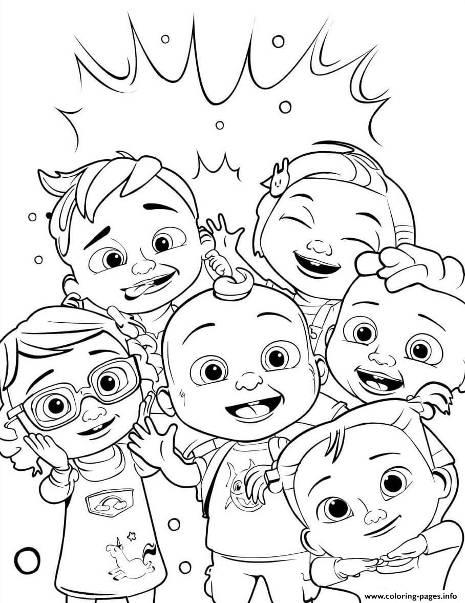 Cocomelon Characters Coloring page Printable