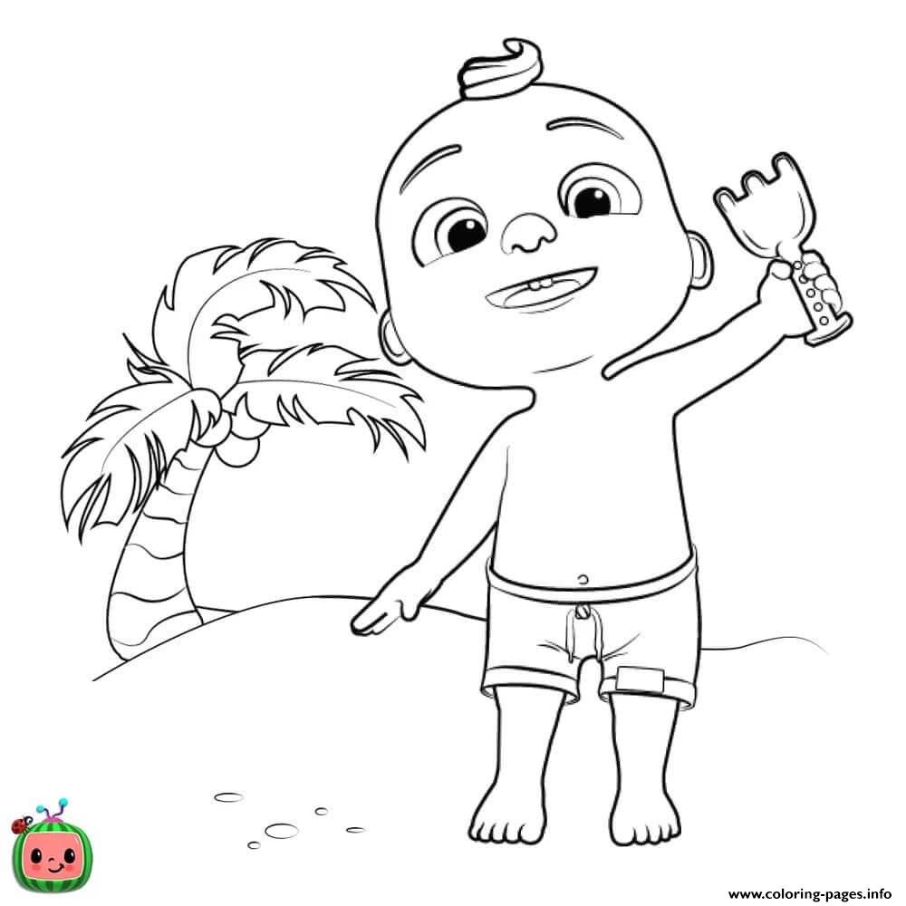 Cocomelon Coloring Pages Cocomelon Jay Beach Sand Sun Day Coloring