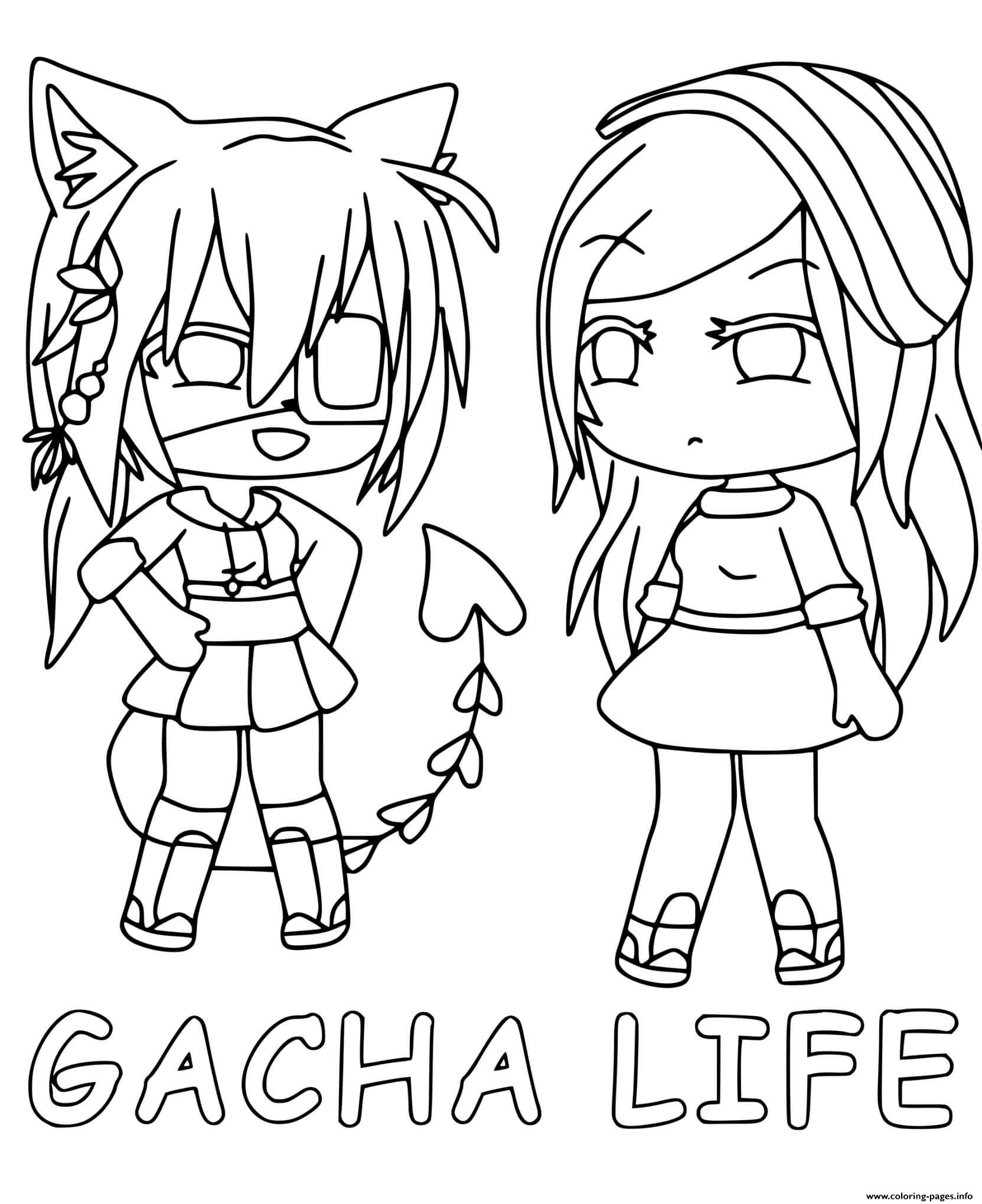 Gacha Life And His Friend Coloring page Printable