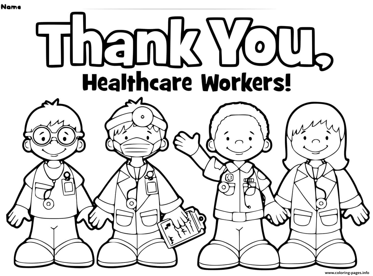 Thank You Healthcare Workers coloring