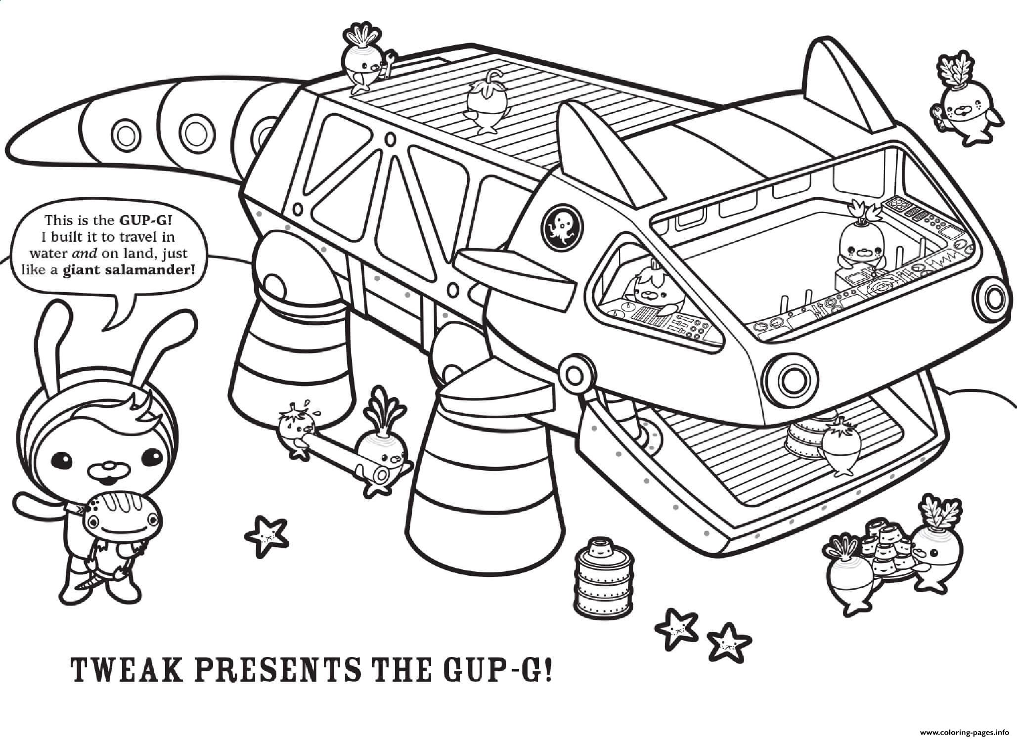 Tweak Presents The Gup G Octonauts Coloring page Printable