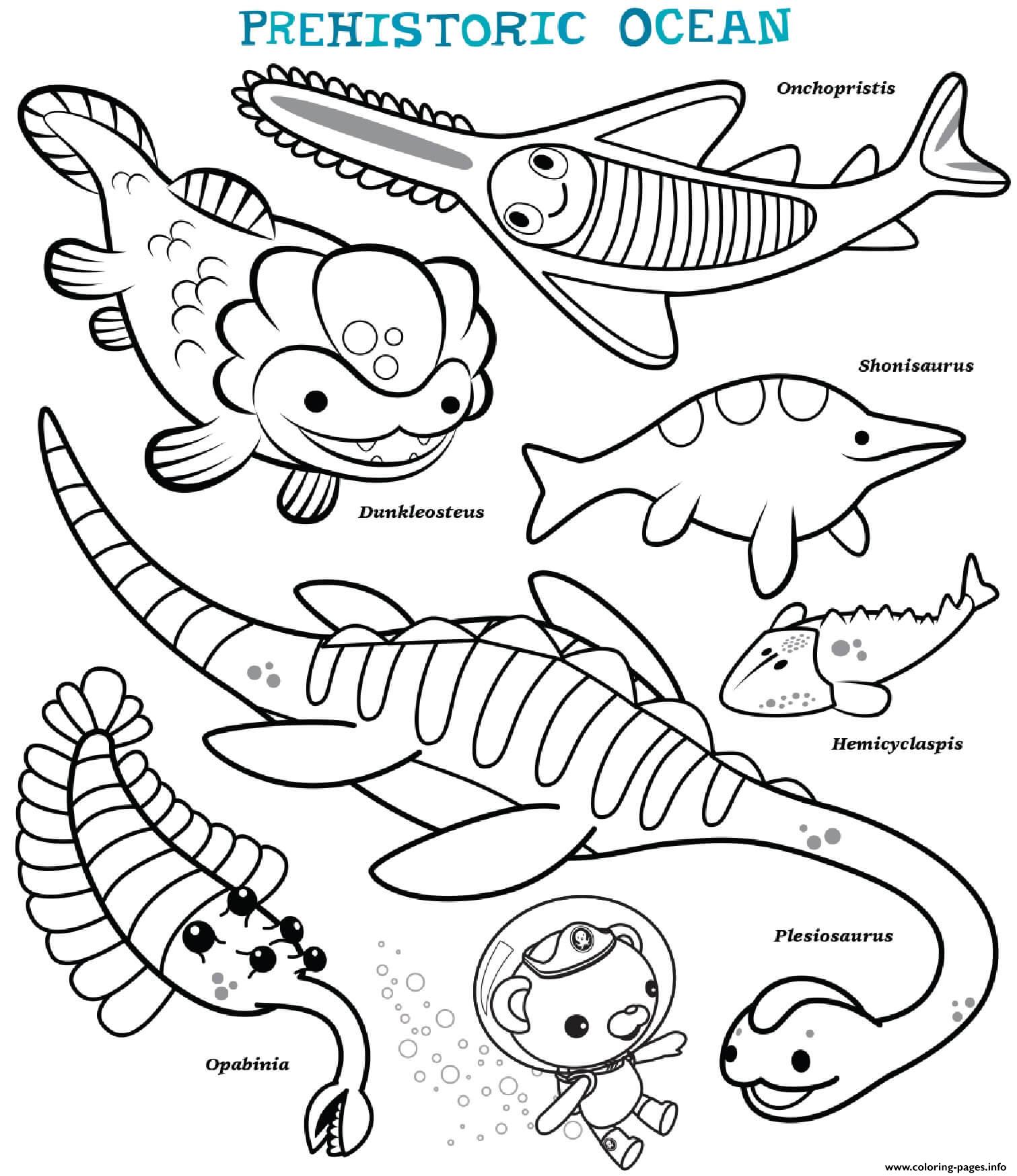 Prehistoric Ocean Octonauts coloring