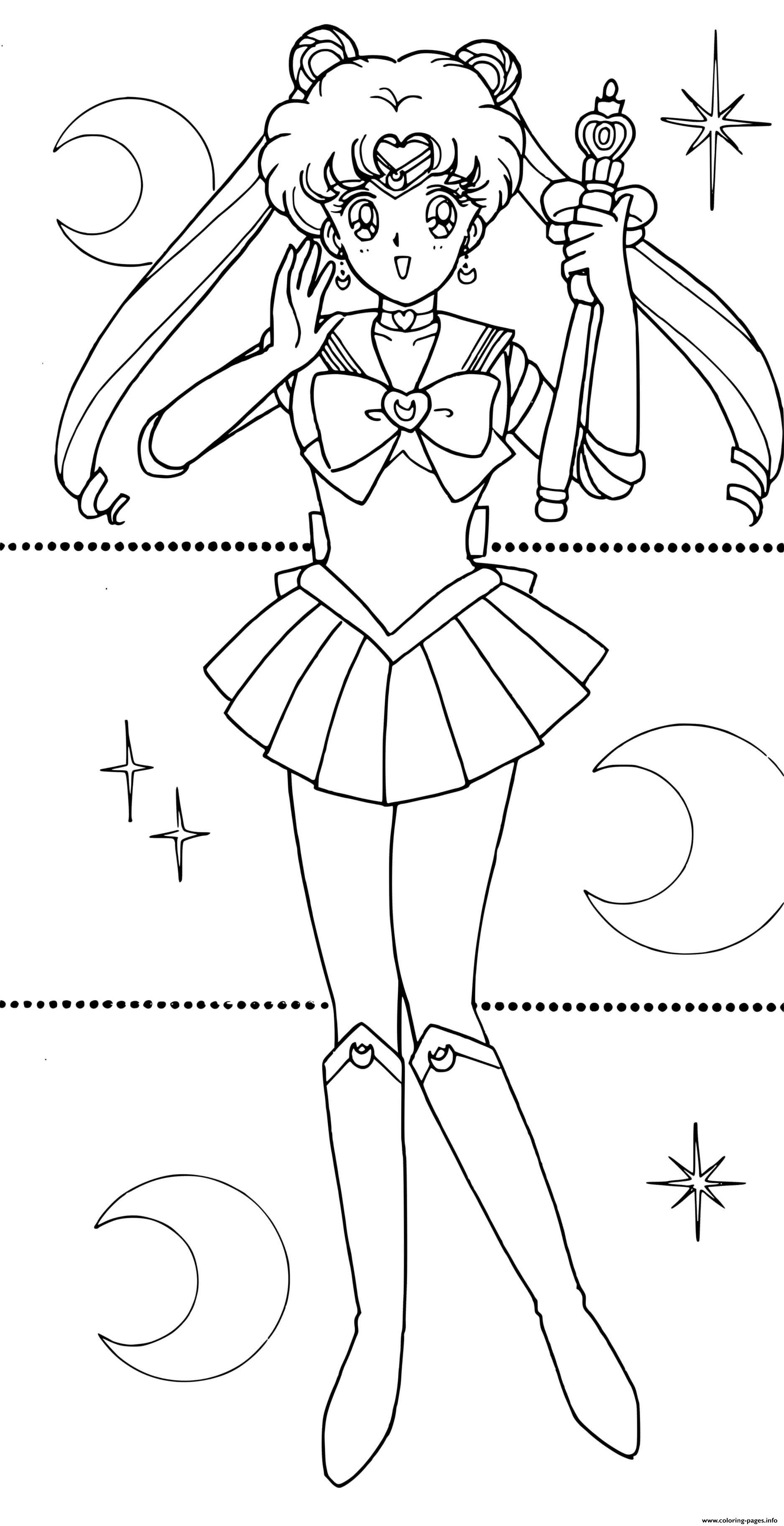 Sailor Moon Princess Manga Coloring page Printable