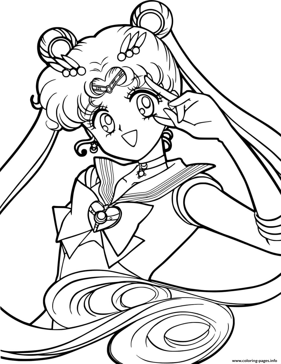 Anime Sailor Moon Manga Coloring Page Printable