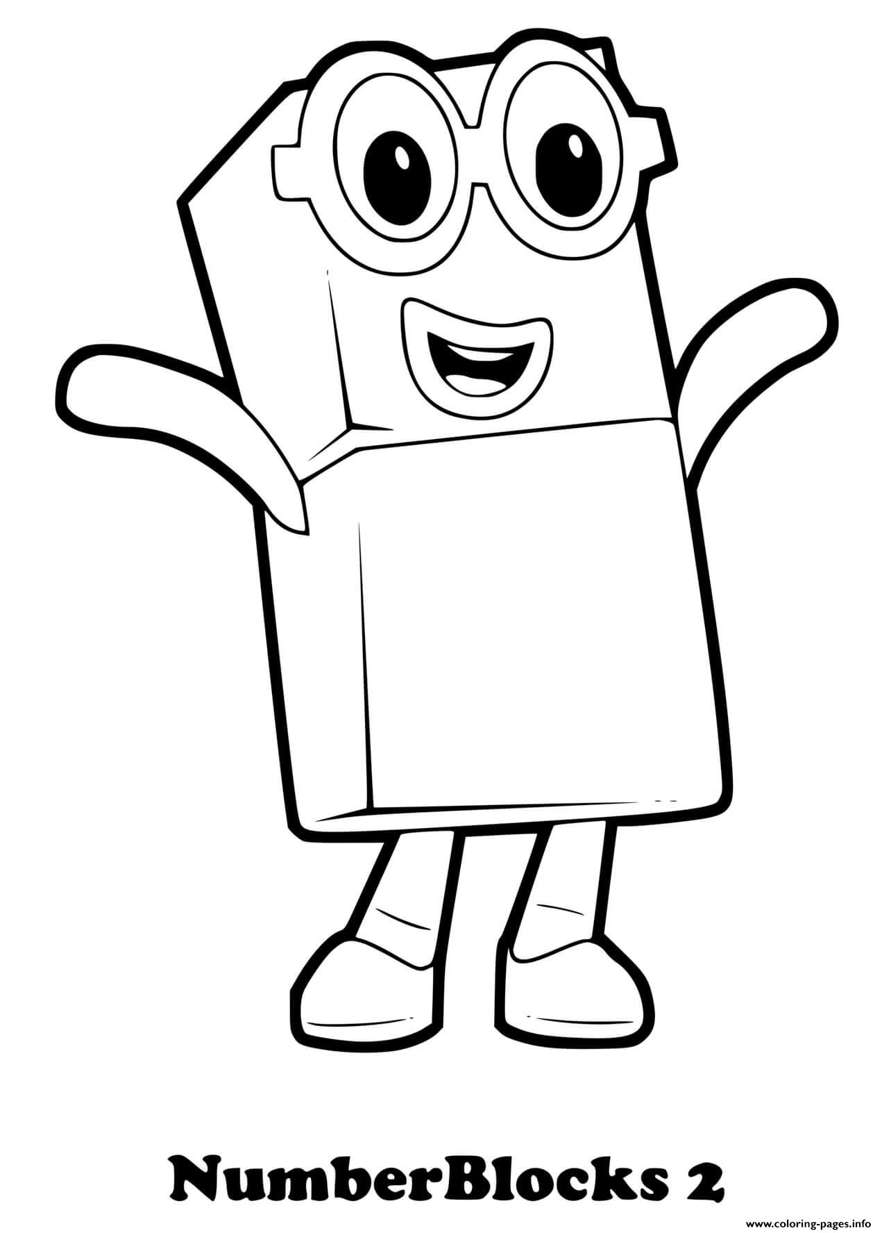 Numberblocks 2 Two Coloring Pages Printable