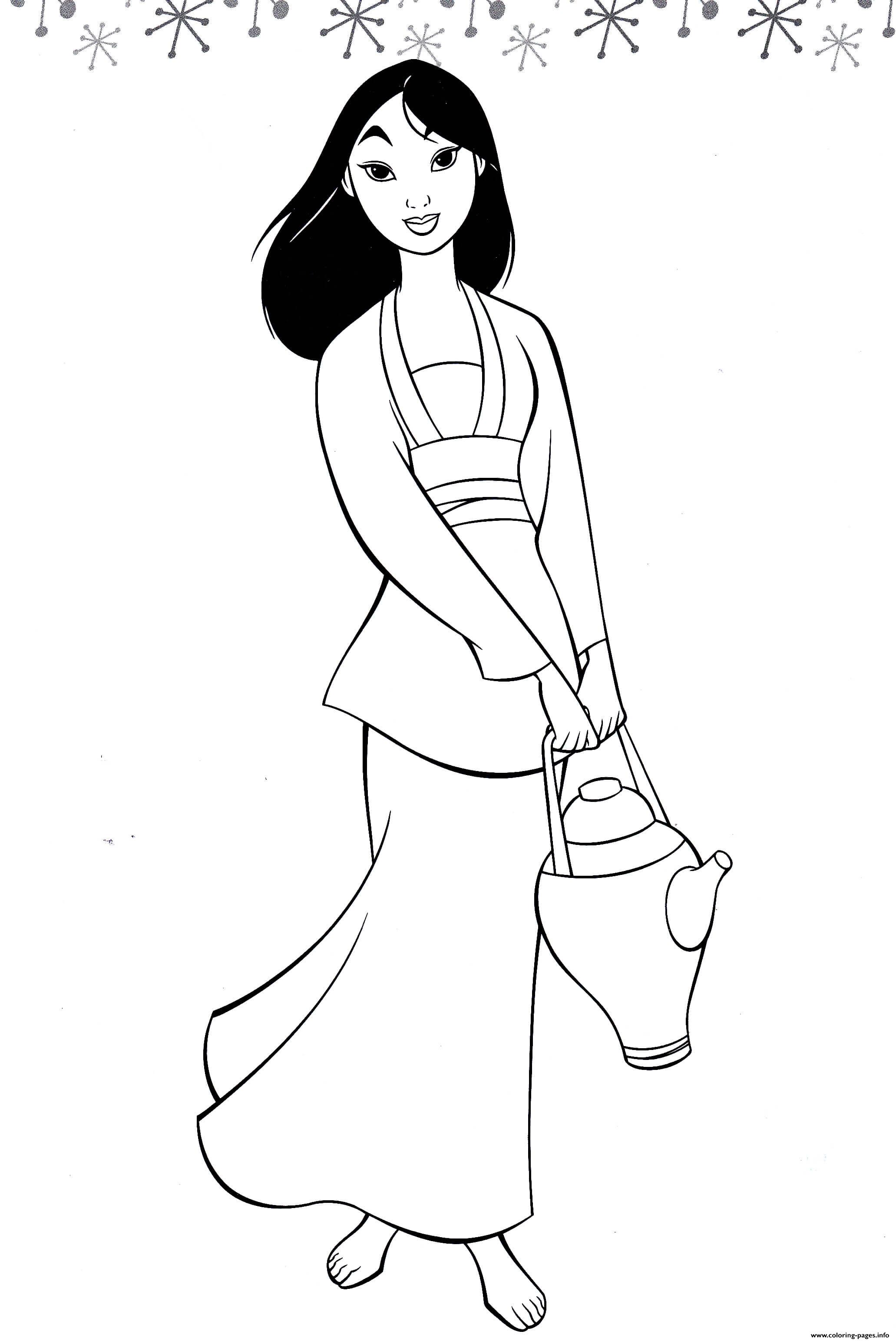 Princess Mulan Coloring page Printable