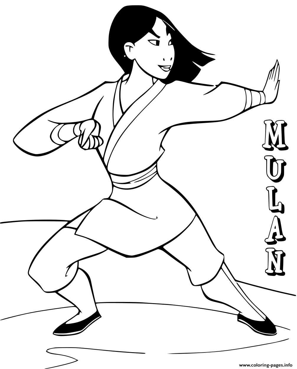 Mulan Training For The War Against The Huns coloring