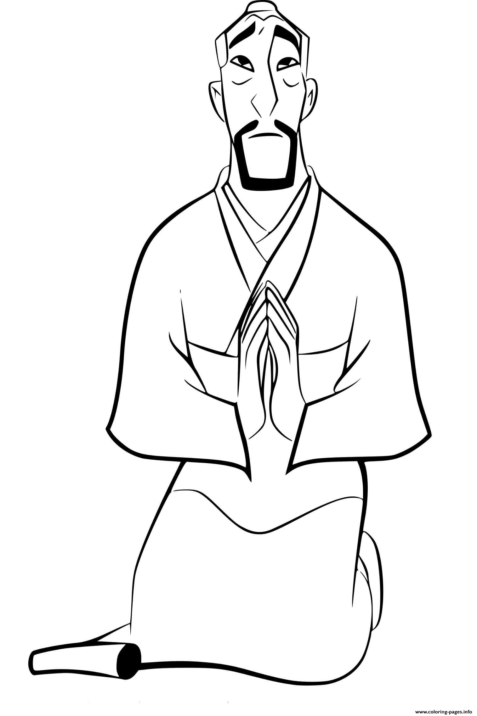 Fa Zhou The Father Of Mulan coloring
