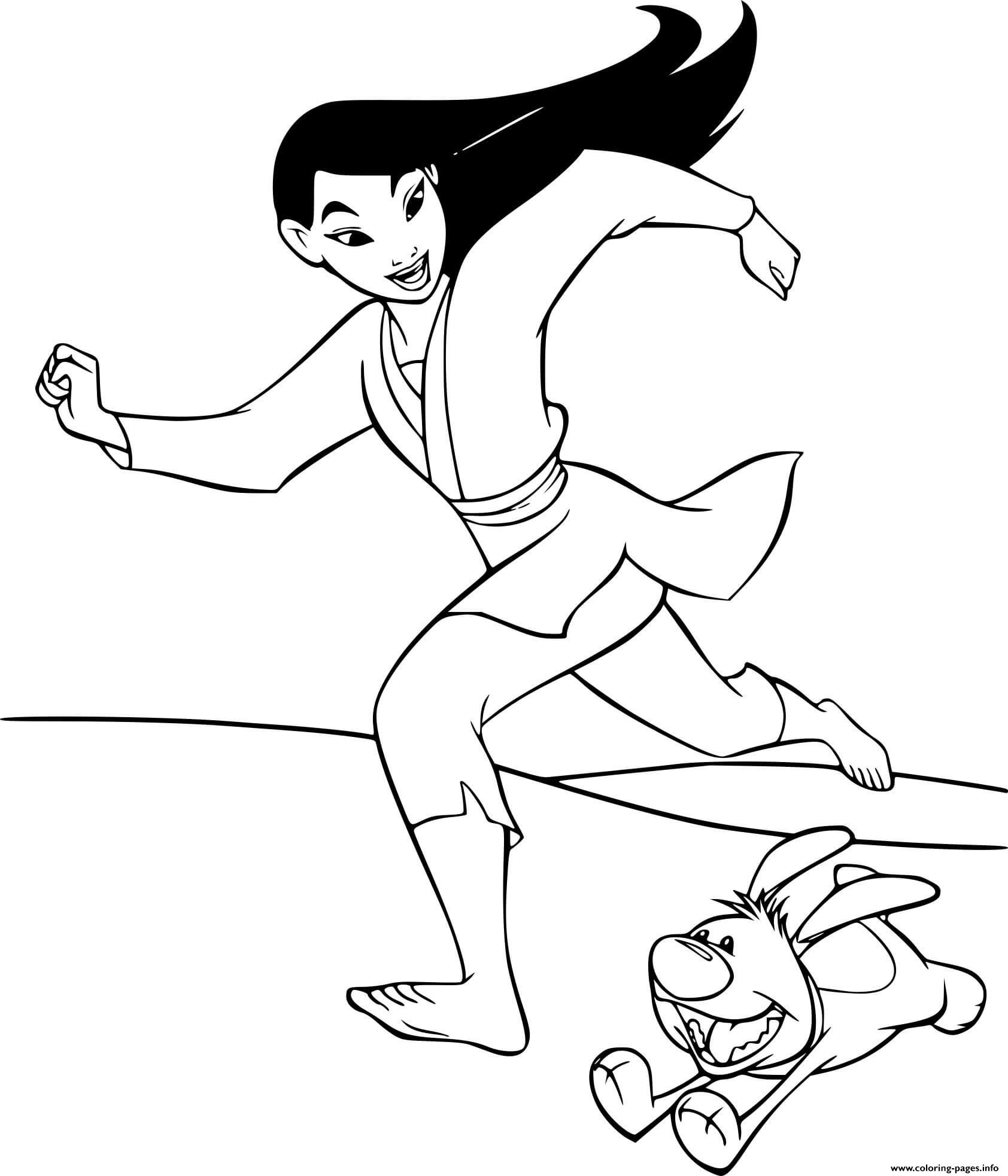 Mulan Makes A Race coloring