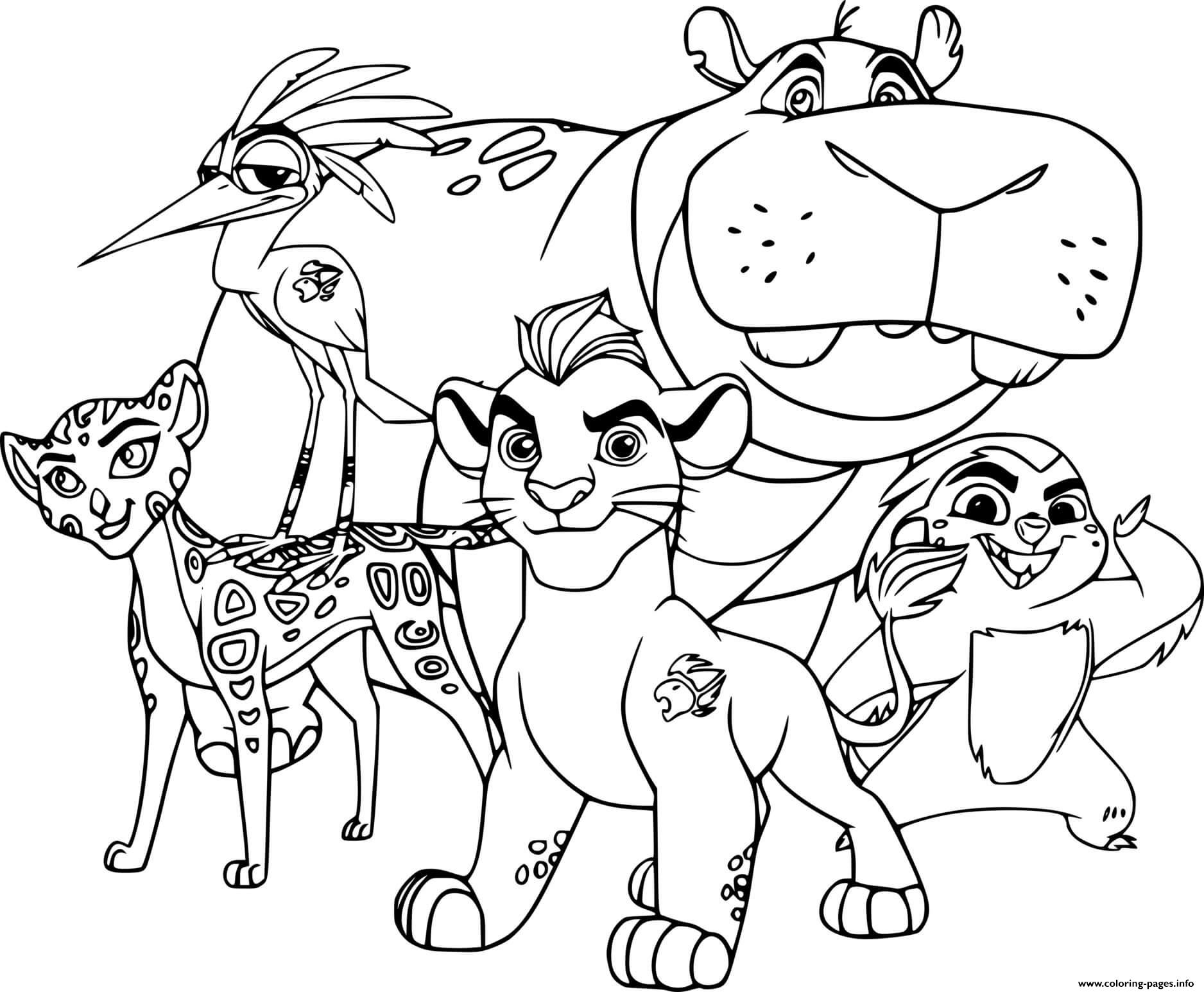 Lion Guard Characters coloring