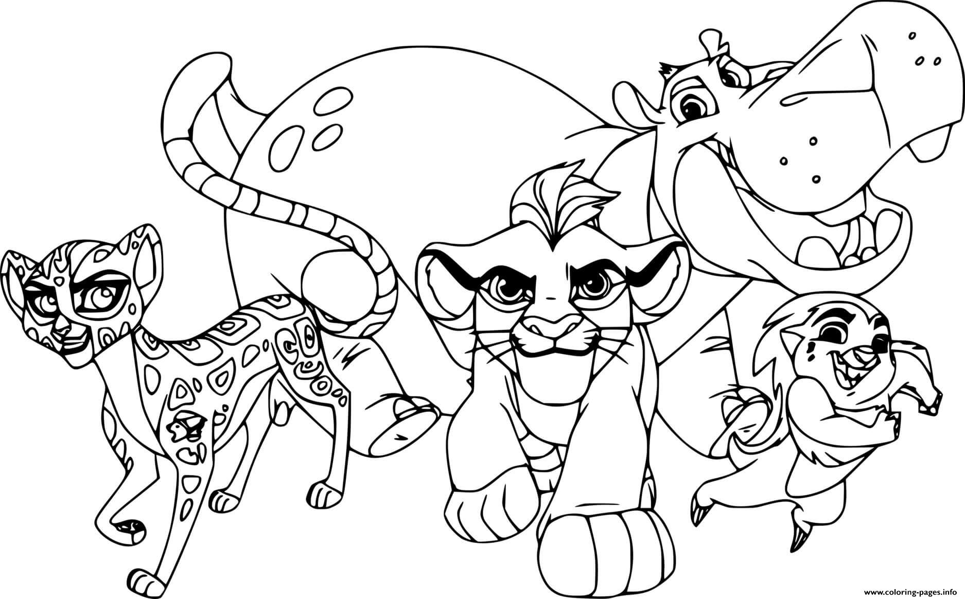 Four Lion Guard Members coloring