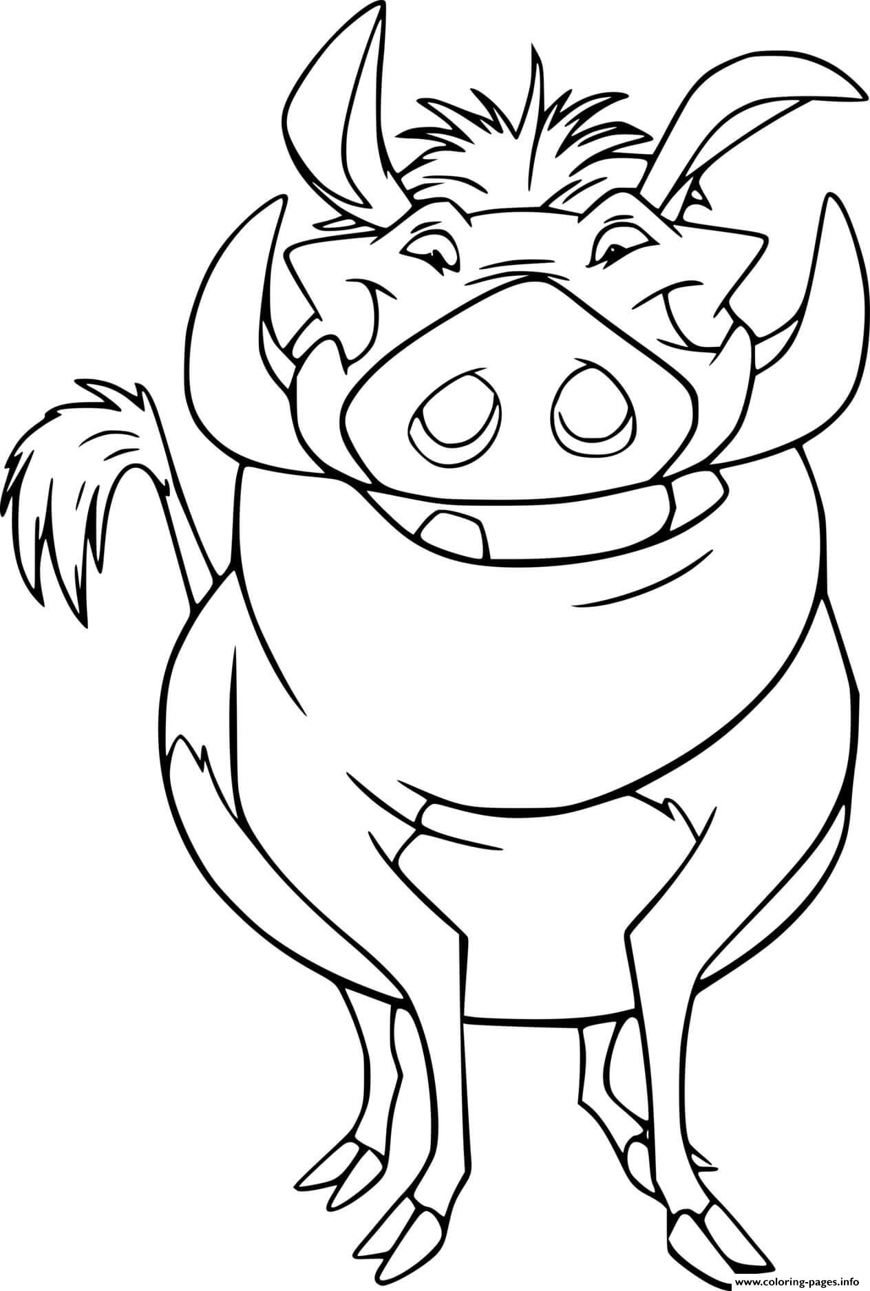 Pumbaa Warthog coloring