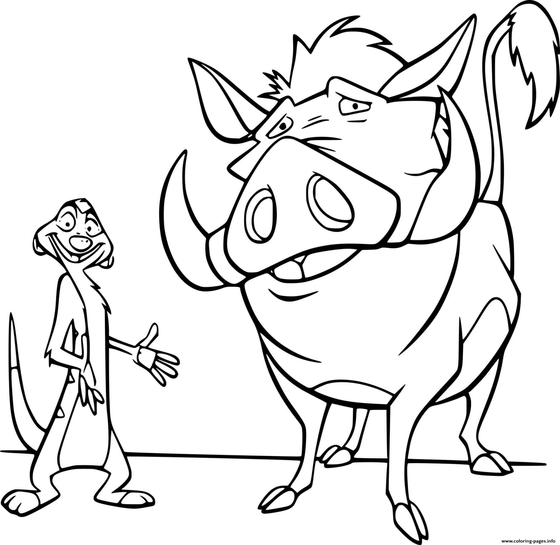 Pumbaa And Timon coloring