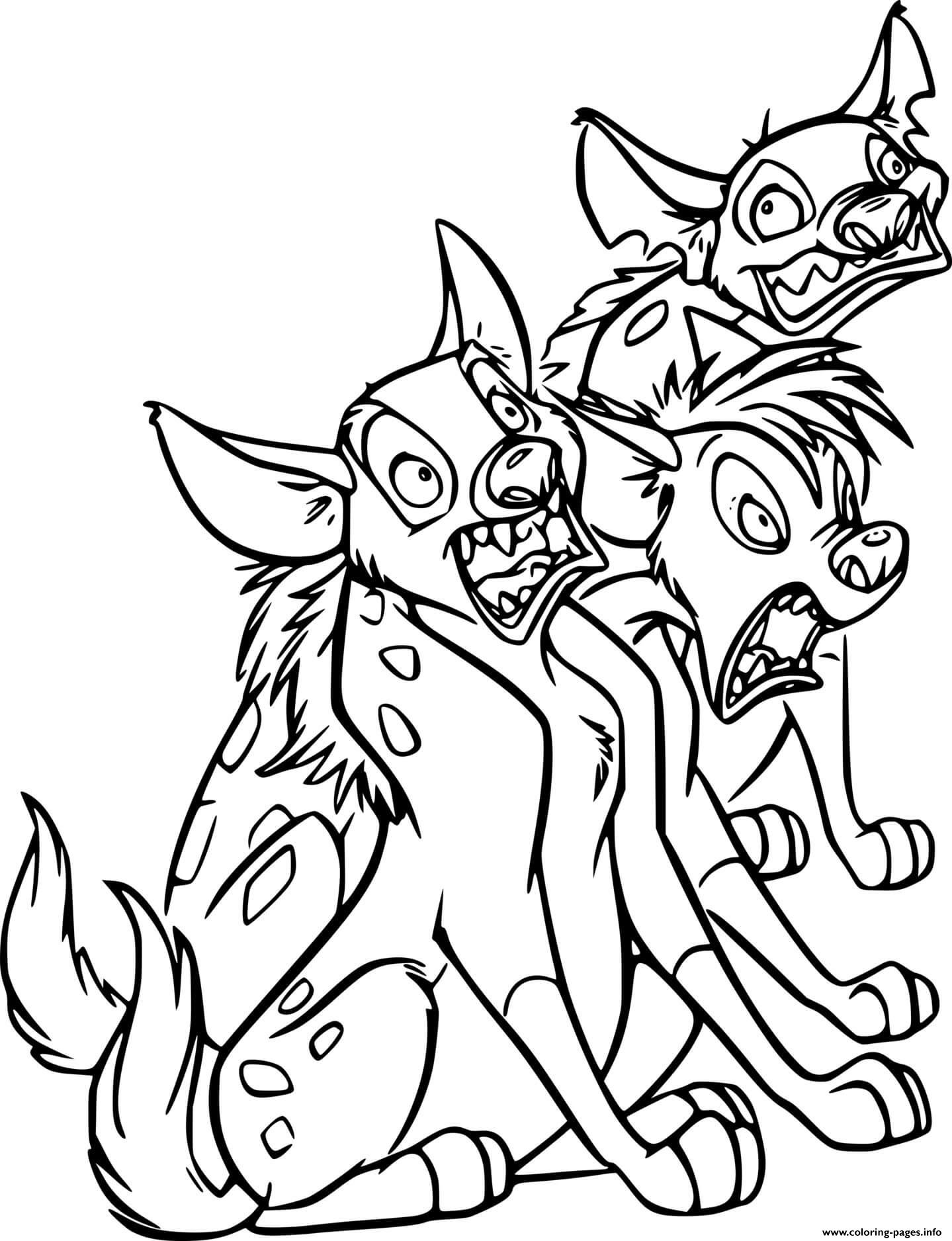 Three Hyenas coloring
