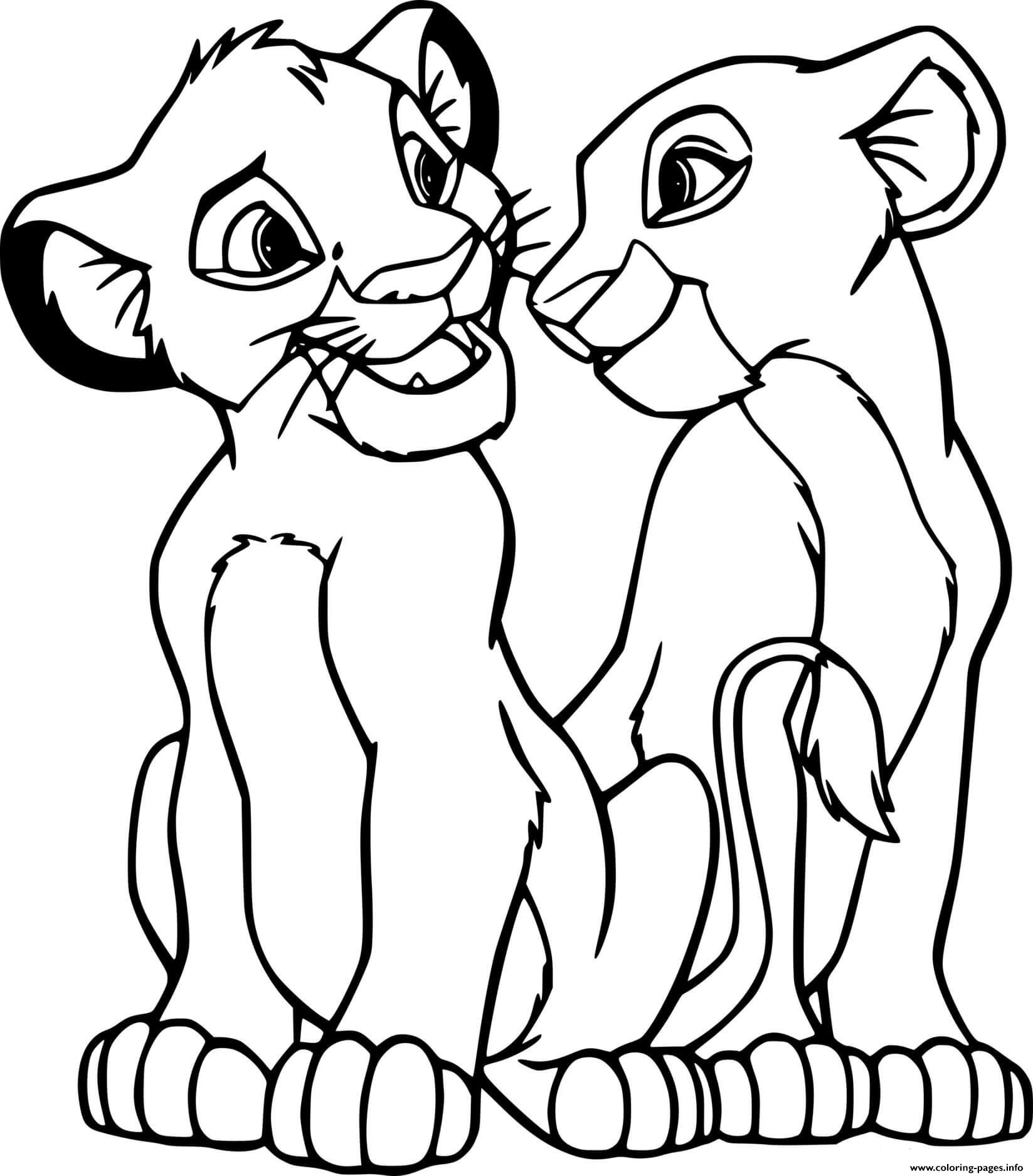 Young Simba And Nala coloring
