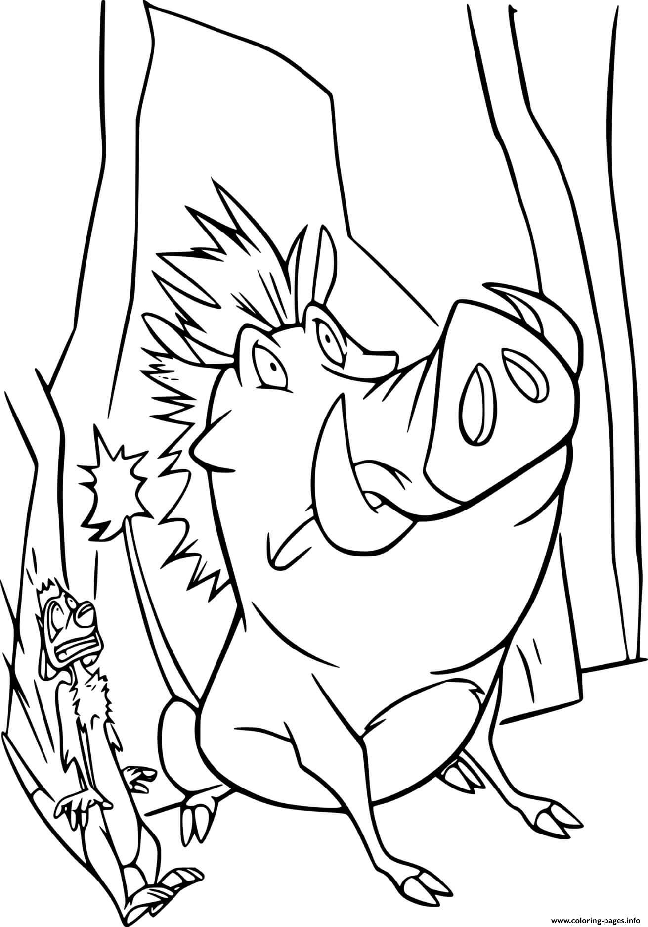 Timon And Pumbaa Are Scared coloring