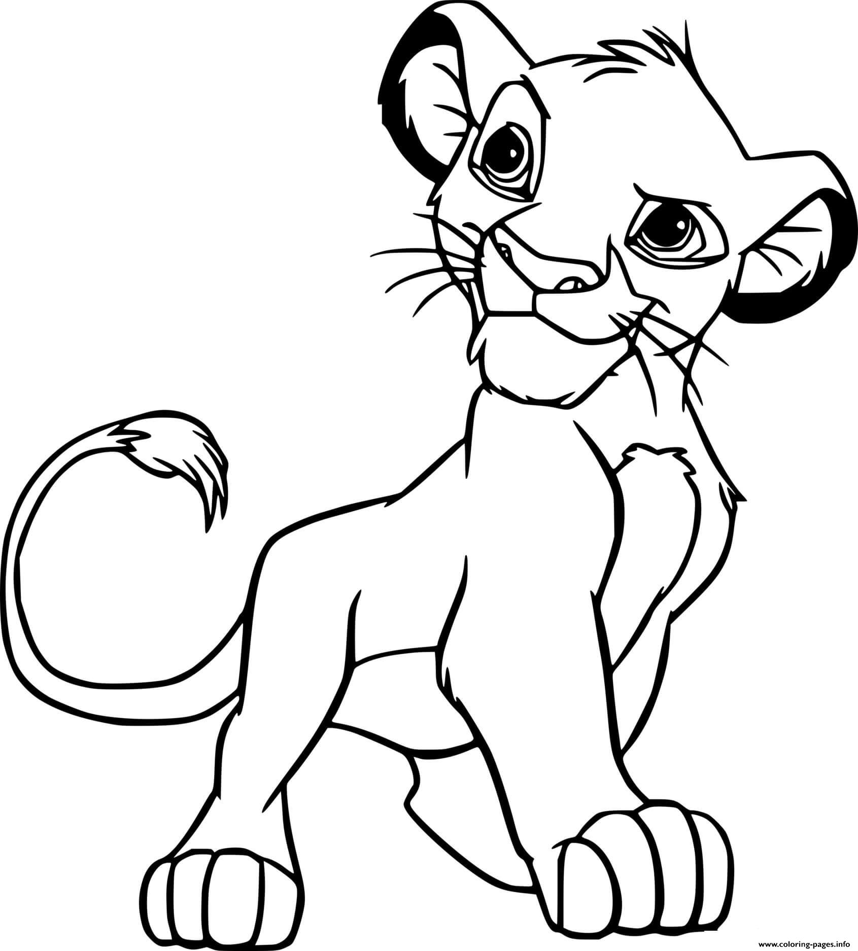 Handsome Young Simba coloring