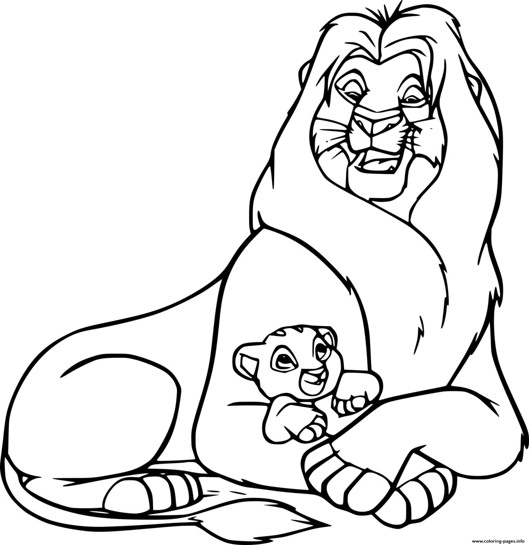Simba With His Baby coloring