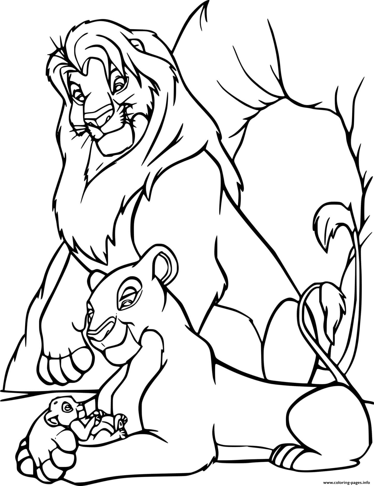 Mufasa And Sarabi With Simba coloring