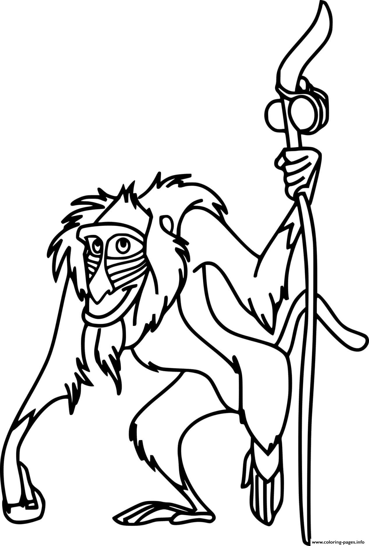 Rafiki Holds His Cane coloring