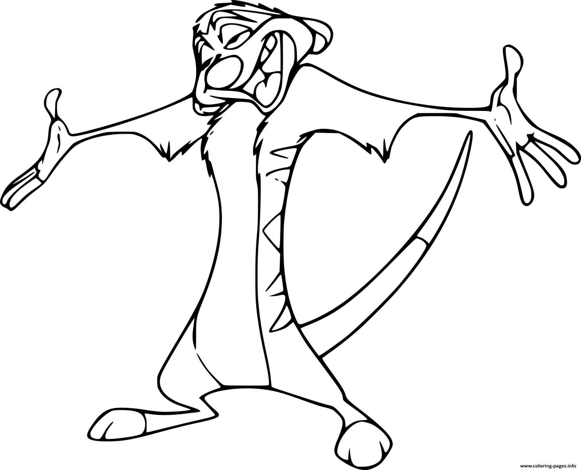 Happy Timon Meerkat coloring