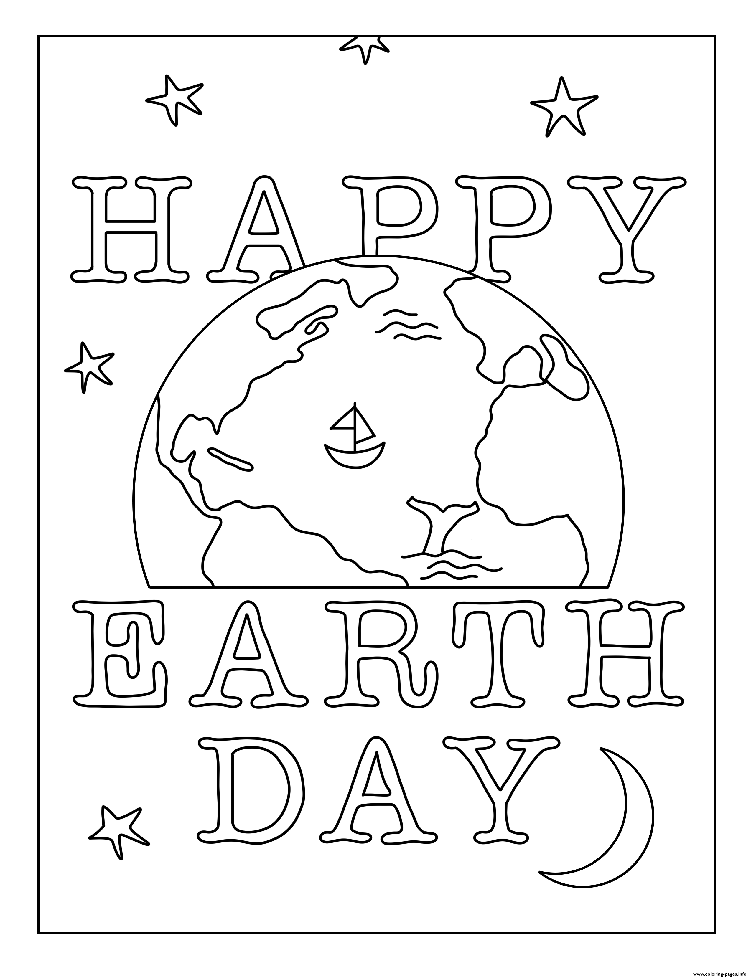 Happy Earth Day Everyone coloring
