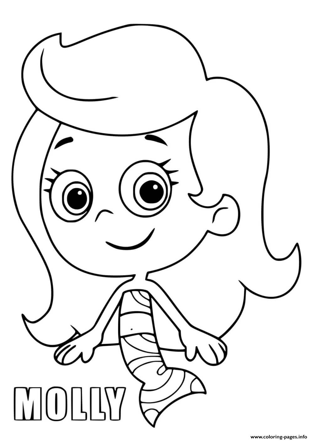Molly Cute Bubble Guppies coloring pages