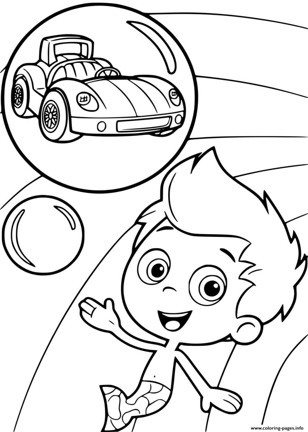 Gil Want To Have A Car In Bubble Guppies coloring pages