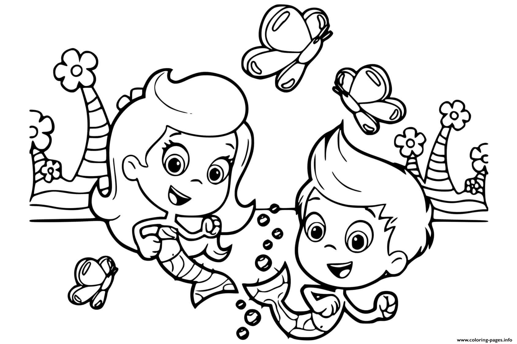 Gil Molly Bubble Guppies coloring pages
