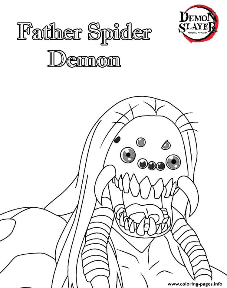 Daemon Father Spider Demon Demon Slayer coloring