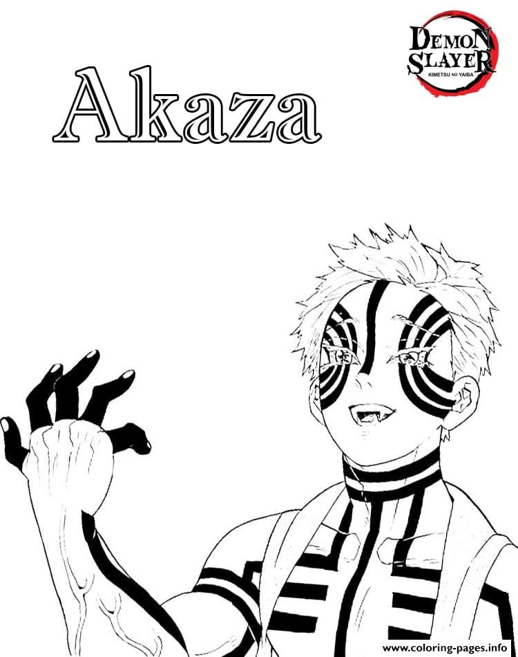 Akaza From The Anime Demon Slayer coloring