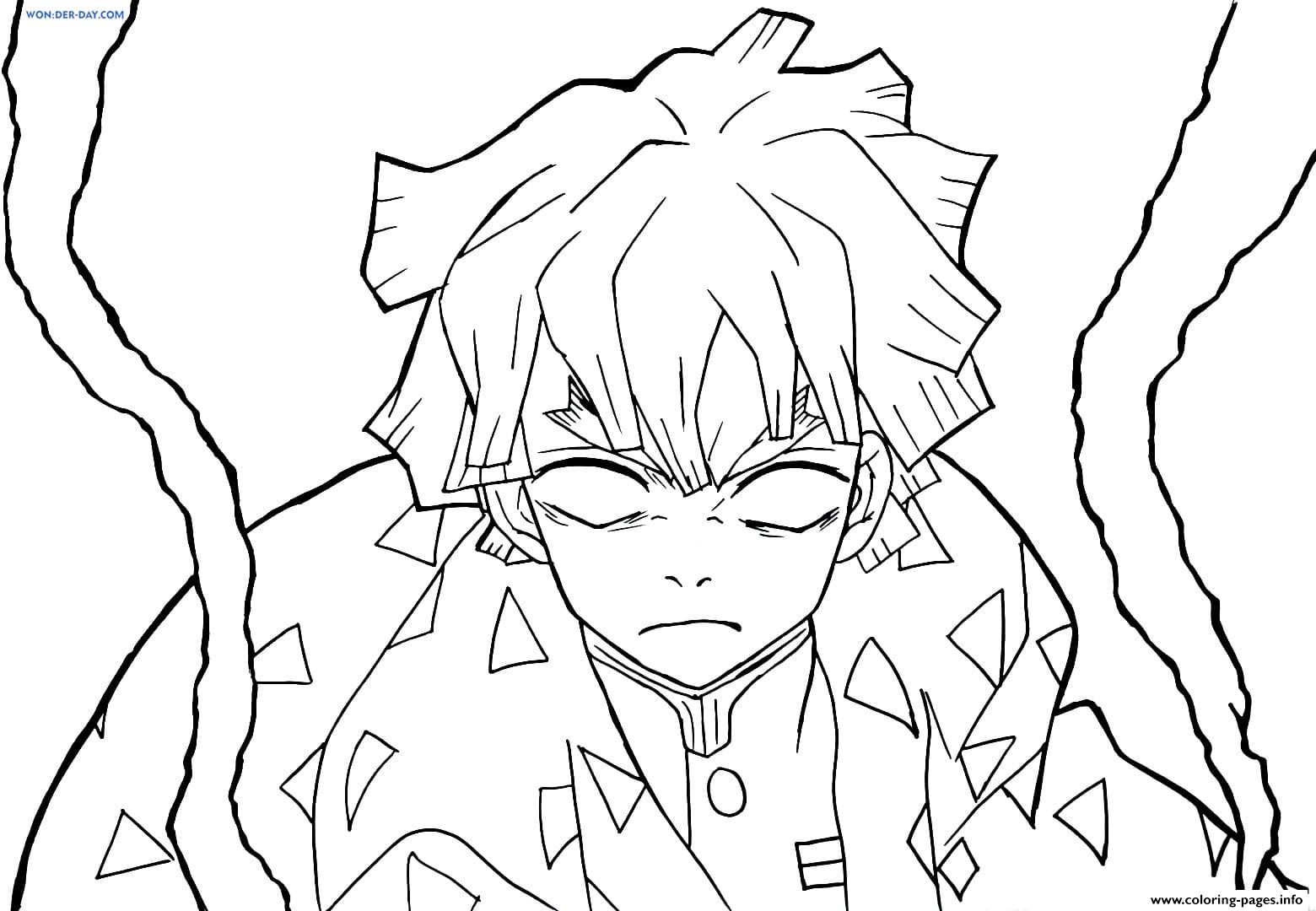 Demon Slayer Coloring Pages Zenitsu Images And Photos Finder