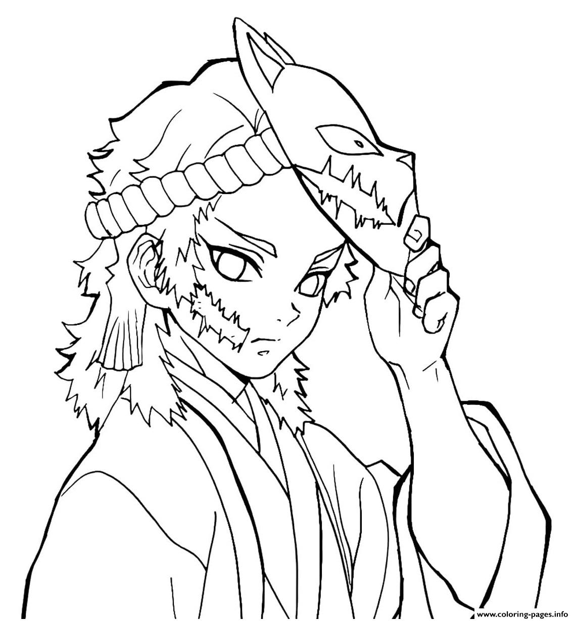 Sabito Without Mask Demon Slayer Coloring Page Printable