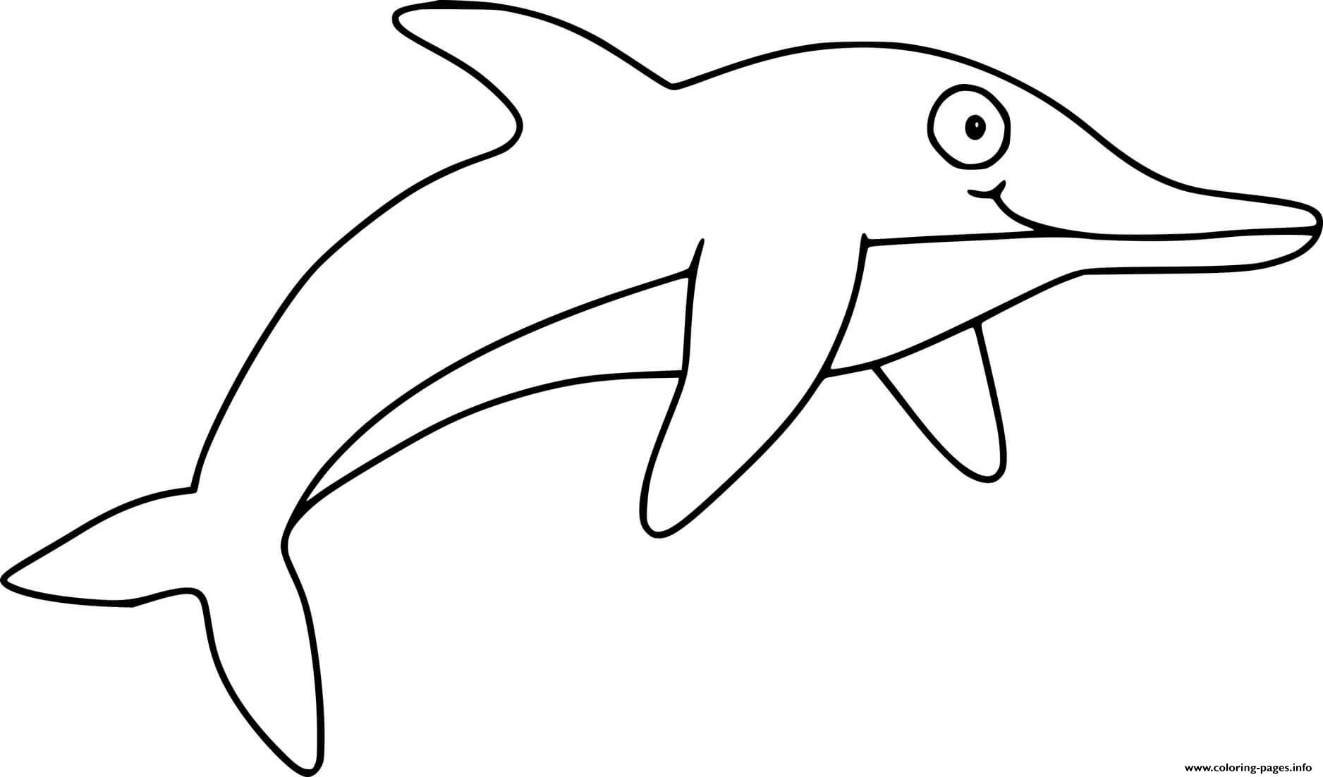 Simple Funny Dolphin Coloring page Printable