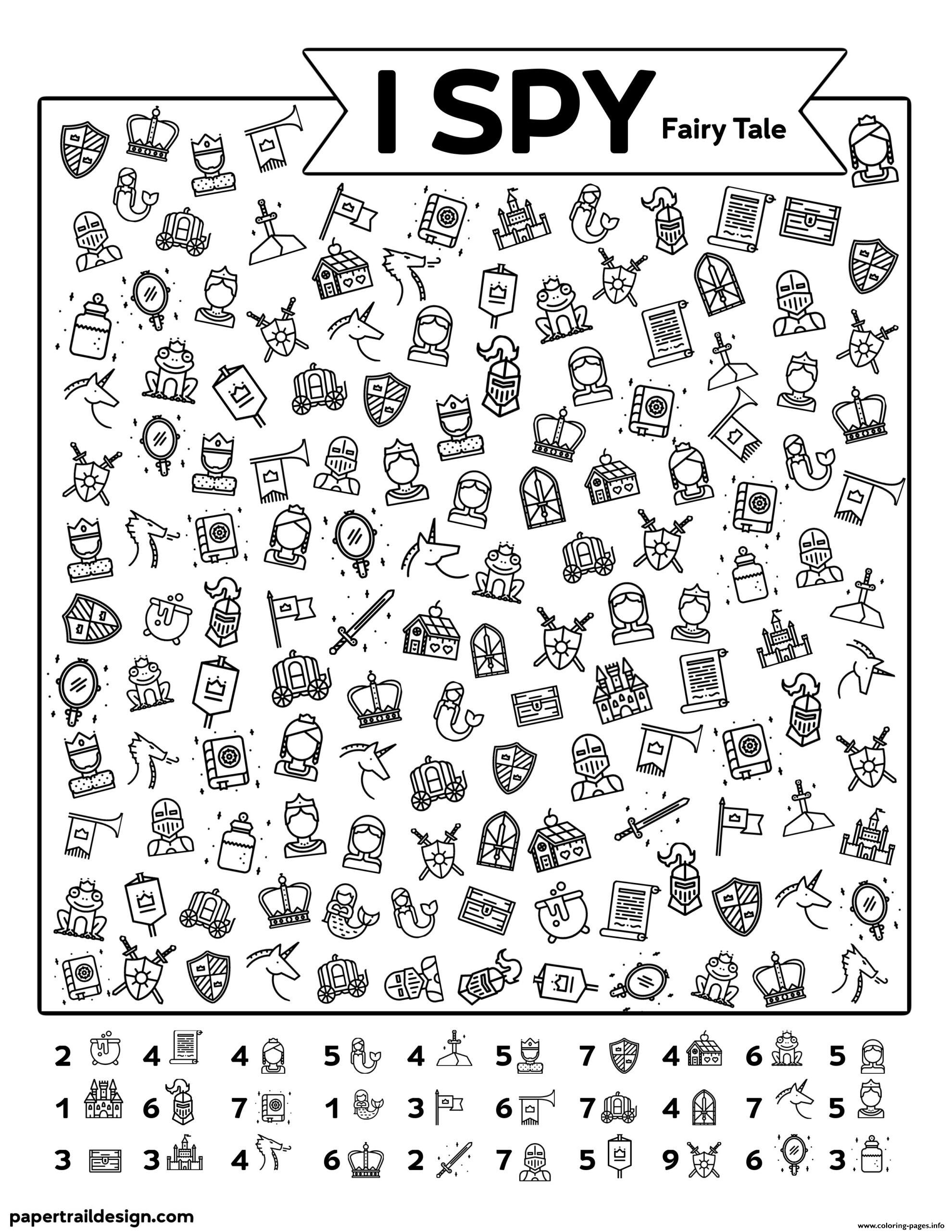 I Spy Fairy Tale Coloring Page Printable Vrogue co