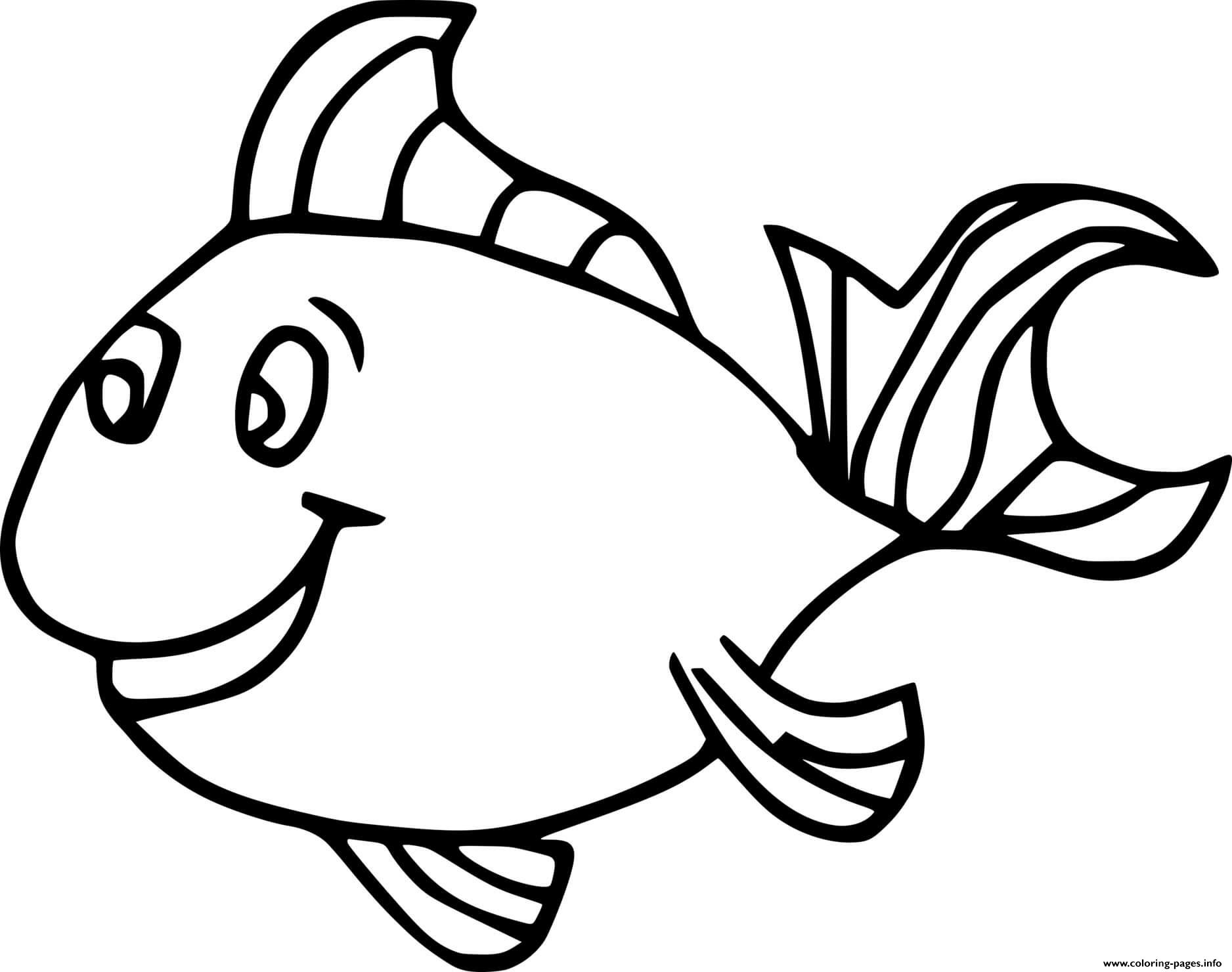 Simple Goldfish Coloring Page Printable