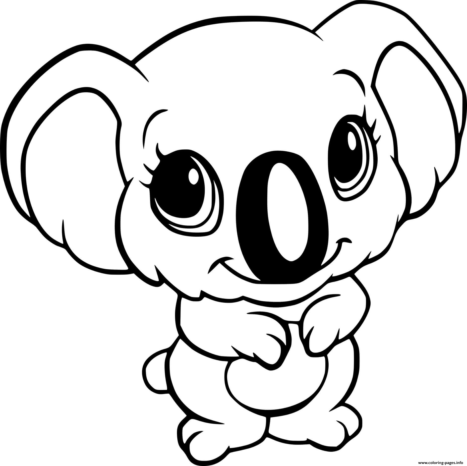 Cartoon Cute Koala Coloring page Printable