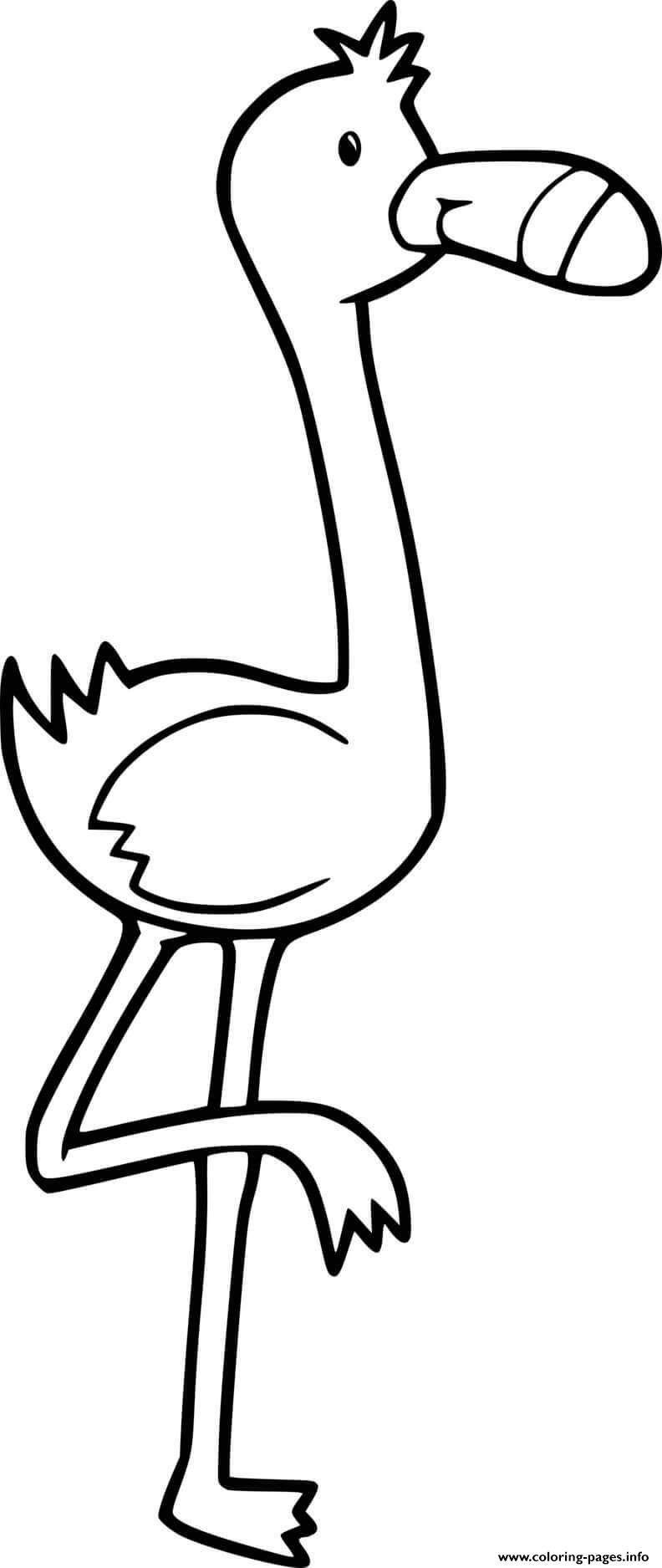 Easy Cartoon Flamingo coloring