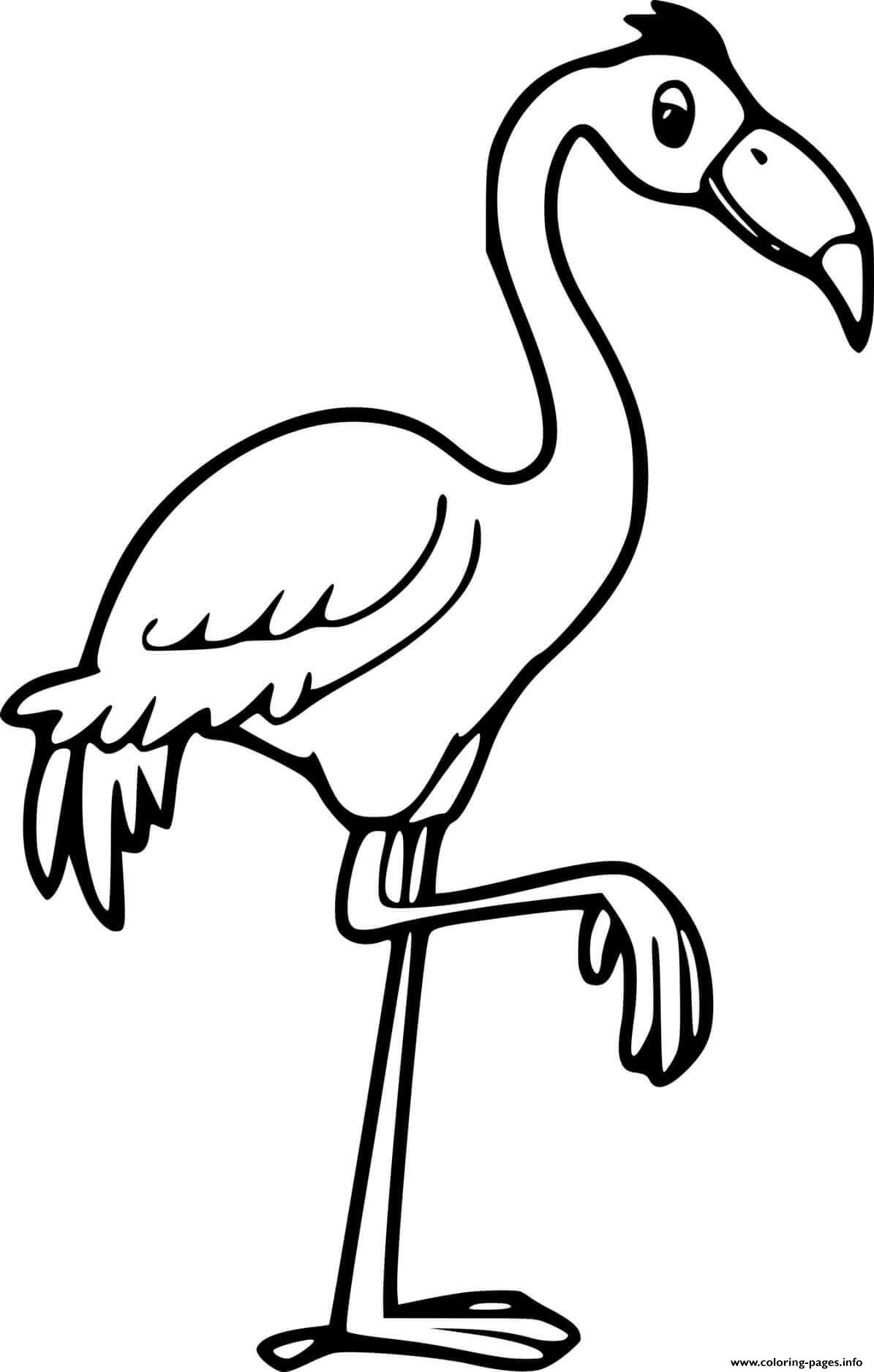 Simple Funny Flamingo coloring