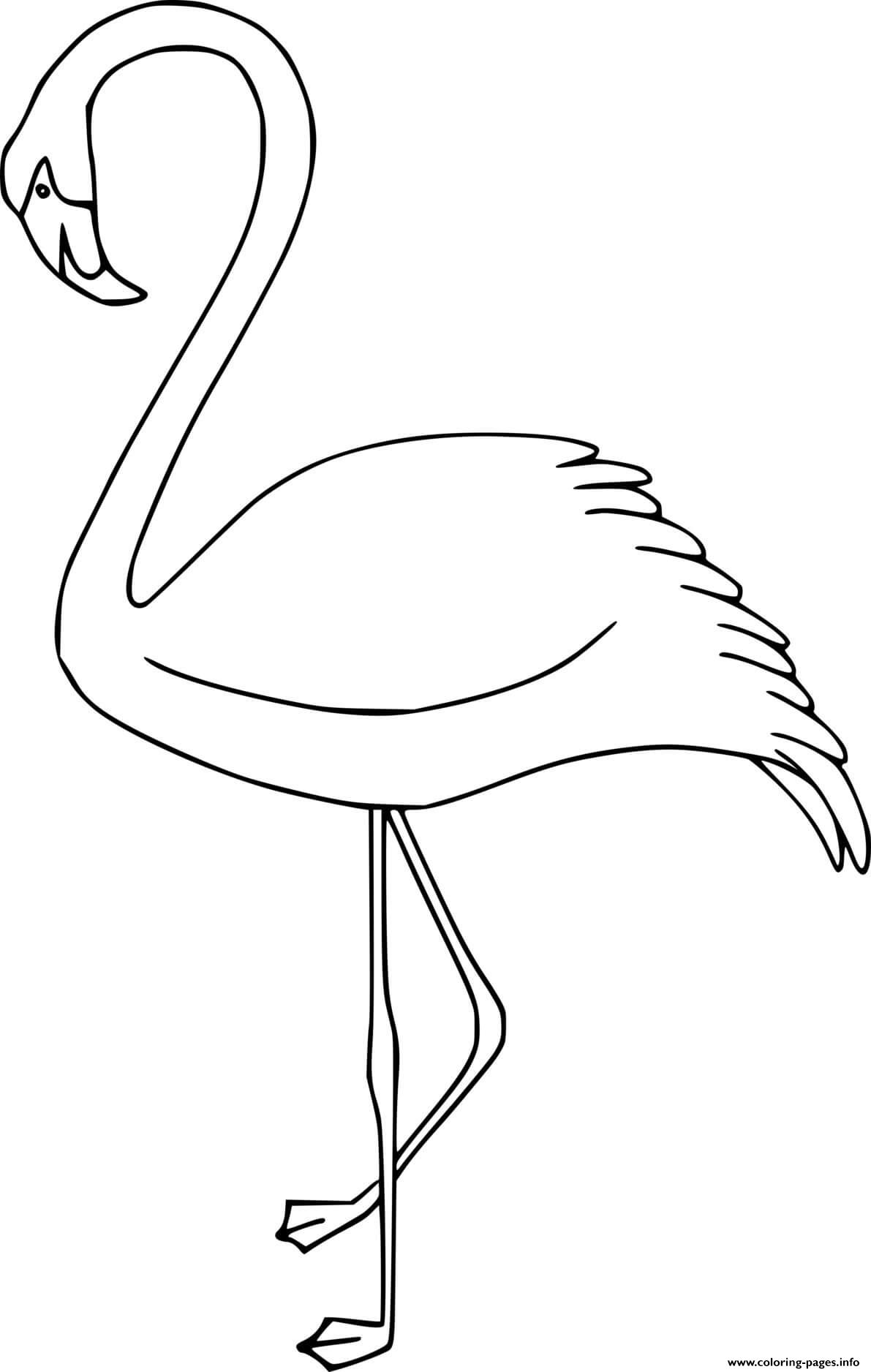 Simple Beautiful Flamingo coloring