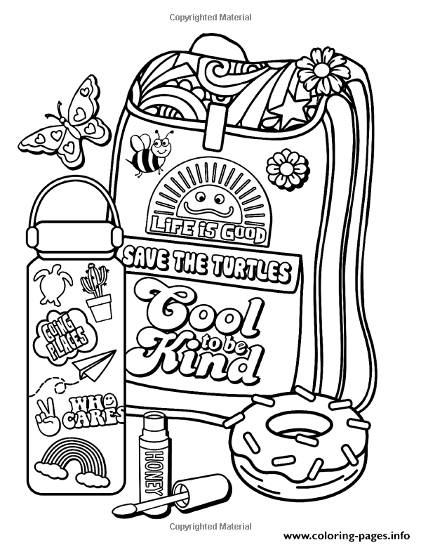 Vsco Girl Cool To Be Kind Coloring page Printable