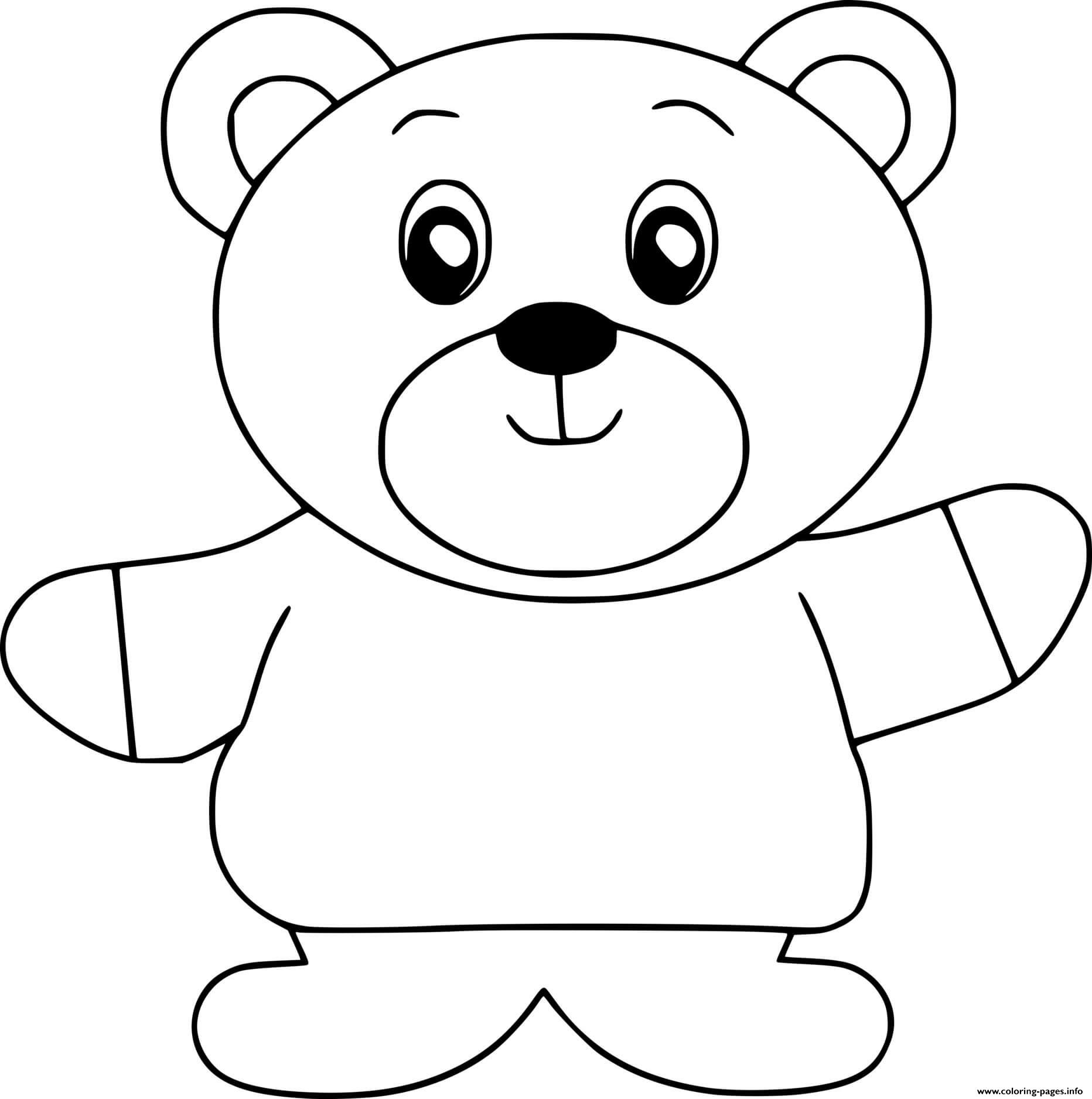 Cartoon Cute Bear Coloring page Printable