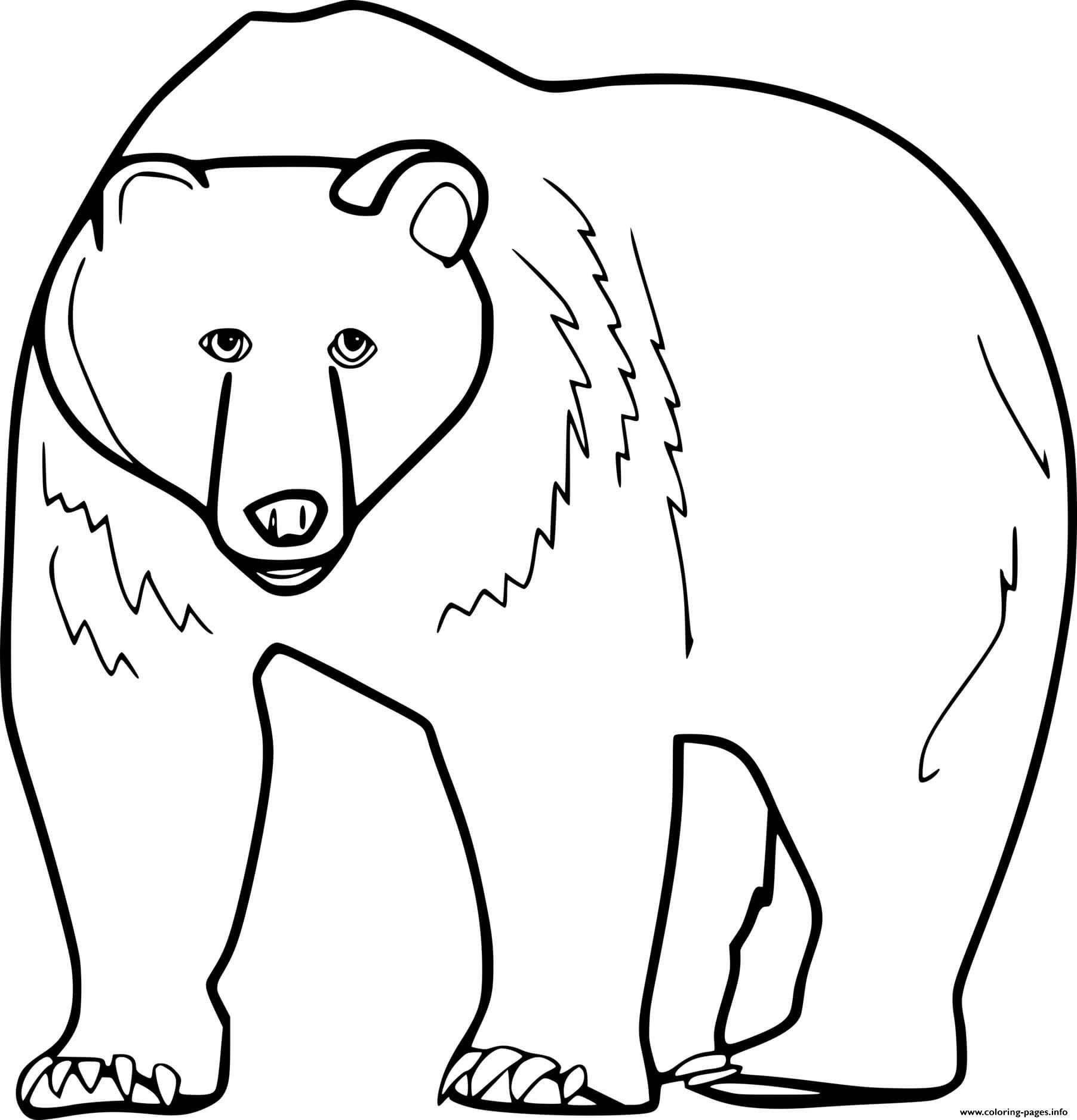 Strong Brown Bear Coloring page Printable