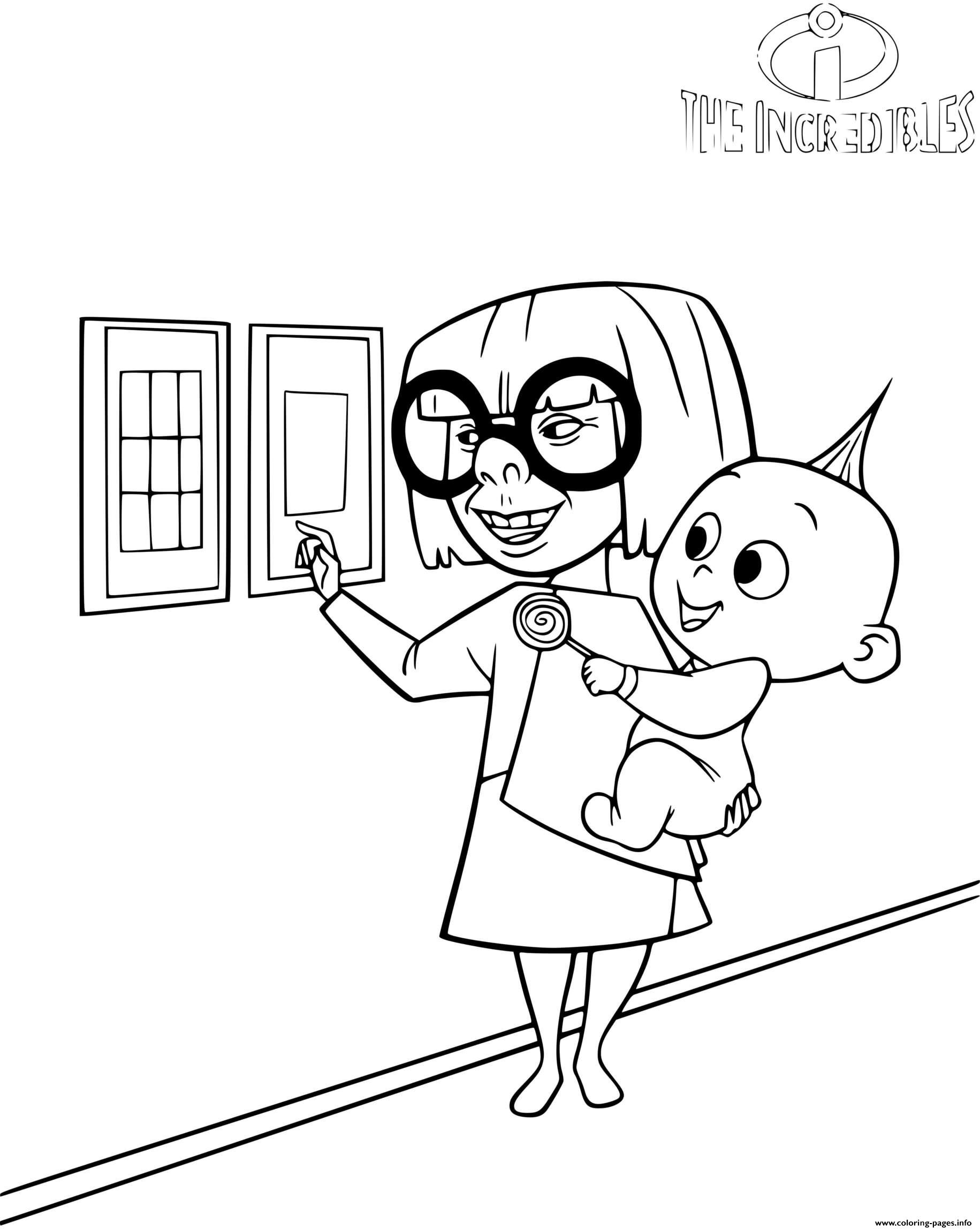Edna Mode And Jack Jack coloring