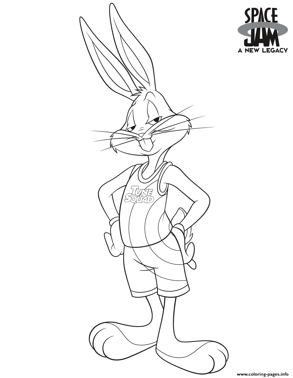 Space Jam 2 Bugs Bunny Coloring Pages Printable