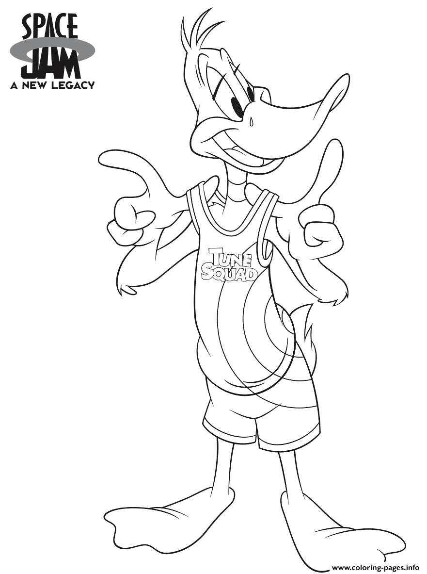 Space Jam 2 Daffy Duck Coloring Pages Printable