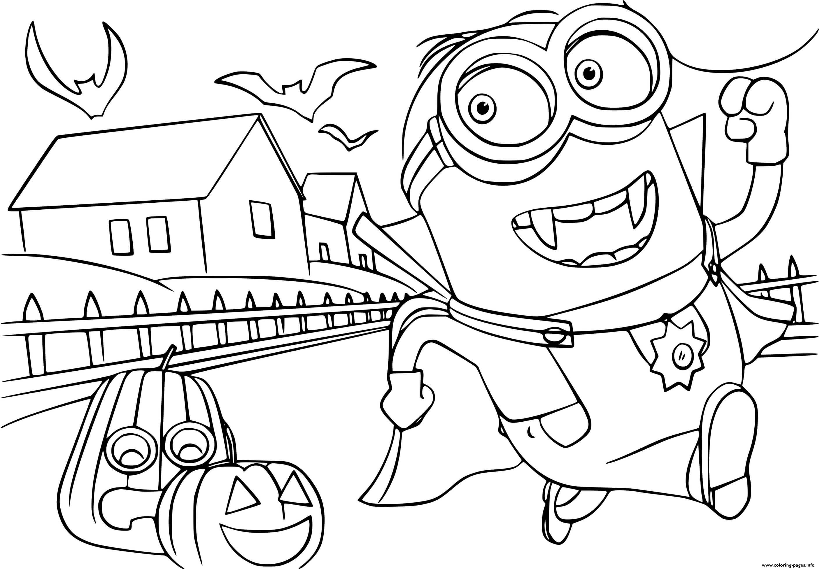 Dave Minion At Halloween coloring