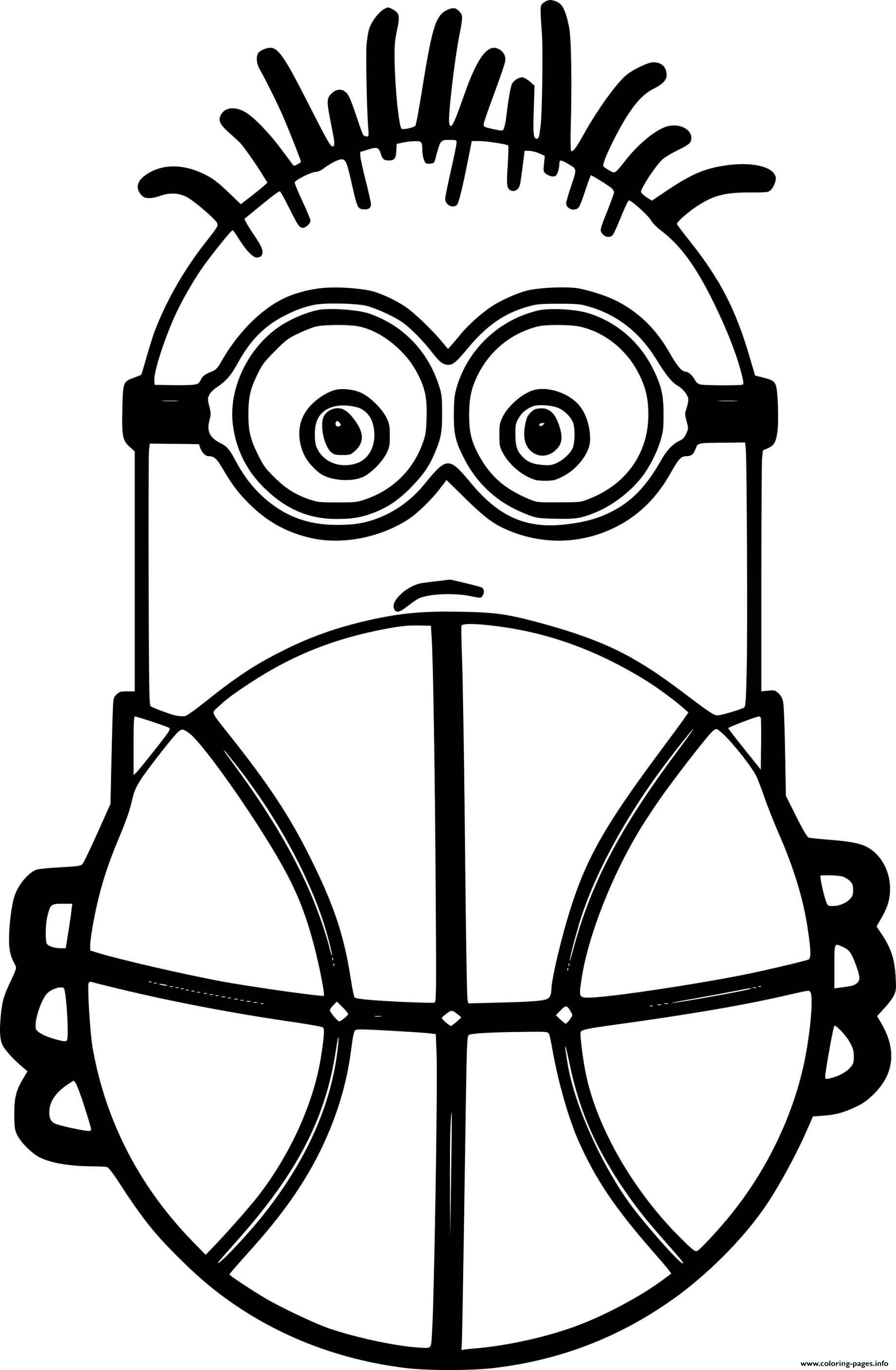 Minion Holds A Basketball coloring